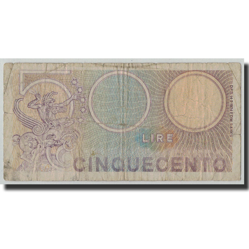Biljet, Italië, 500 Lire, 1979, 1979-04-02, KM:94, B+