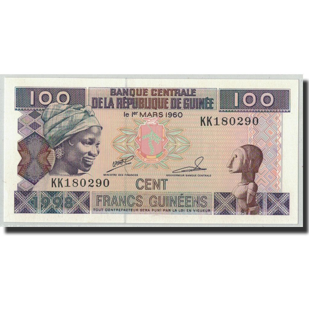 Banknote, Guinea, 100 Francs, 1960, 1960-03-01, KM:35a, UNC(65-70)