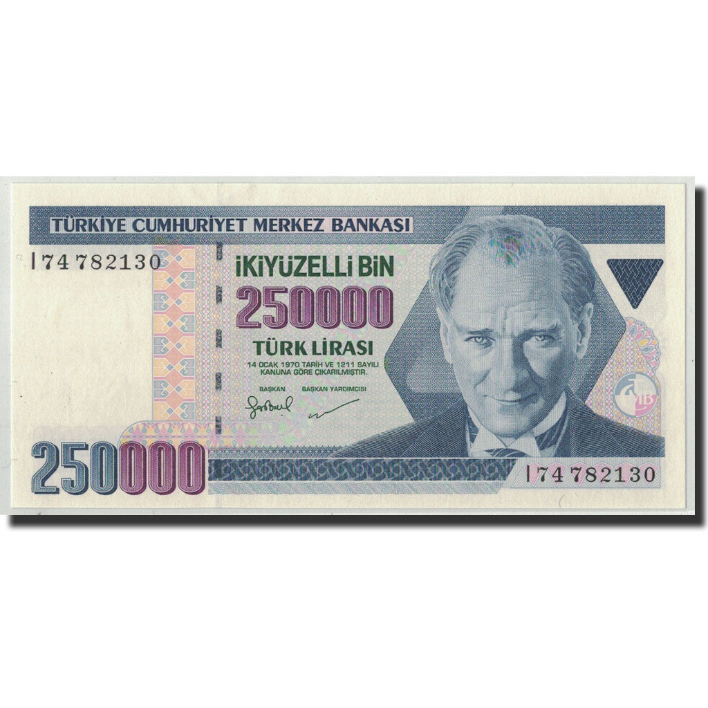 Billet, Turquie, 250,000 Lira, L.1970 (1998), 1970-01-14, KM:211, NEUF