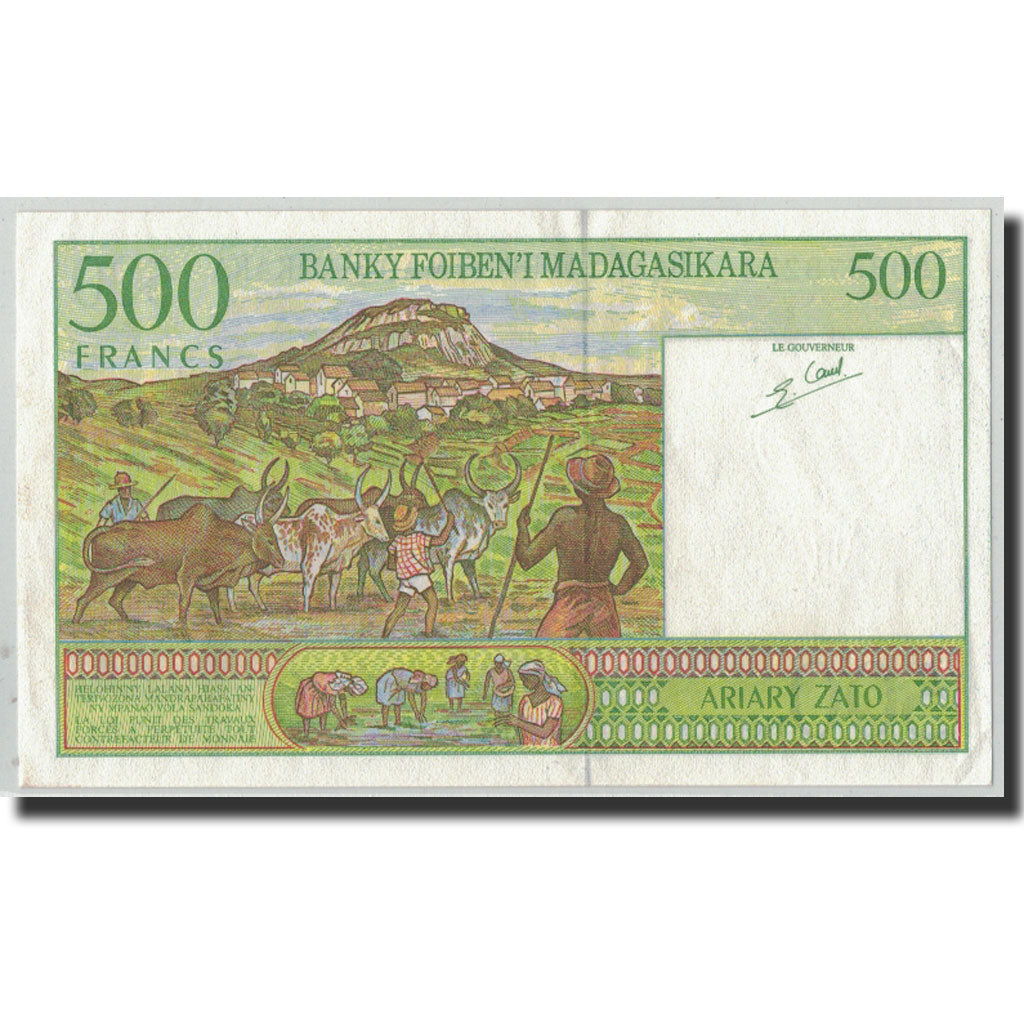 Banknote, Madagascar, 500 Francs = 100 Ariary, Undated (1994), KM:75b, AU(50-53)