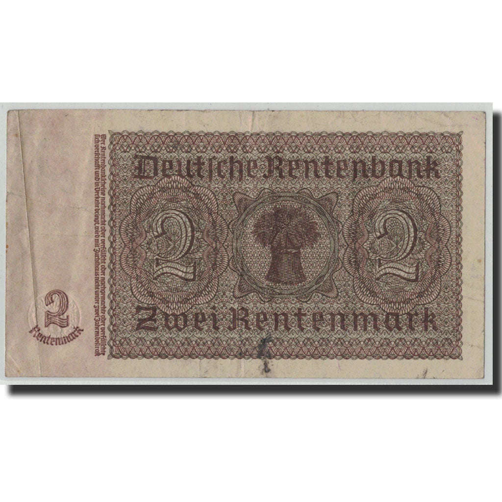 Banknote, Germany, 2 Rentenmark, 1937, 1937-01-30, KM:174b, VF(20-25)