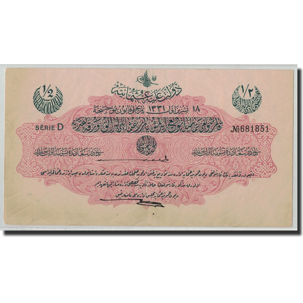 Banknote, Turkey, 1/2 Livre, L.1331, 18.10.AH1331, KM:72, EF(40-45)