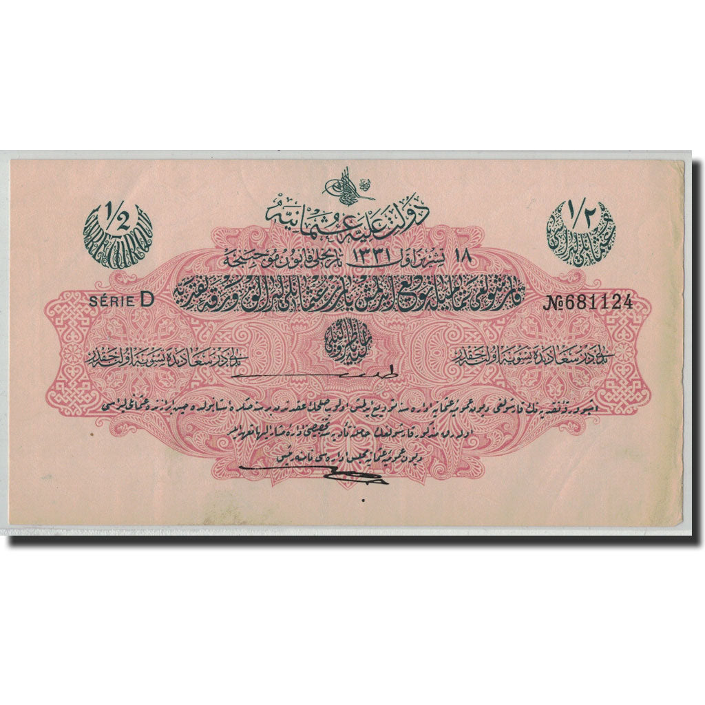 Banknote, Turkey, 1/2 Livre, L.1331, 18.10.AH1331, KM:72, EF(40-45)