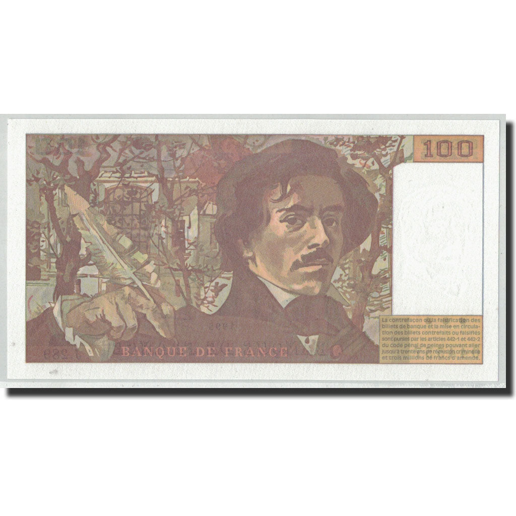Frankrijk, 100 Francs Delacroix, 1995, NIEUW, Fayette:69ter.2c, KM:154h