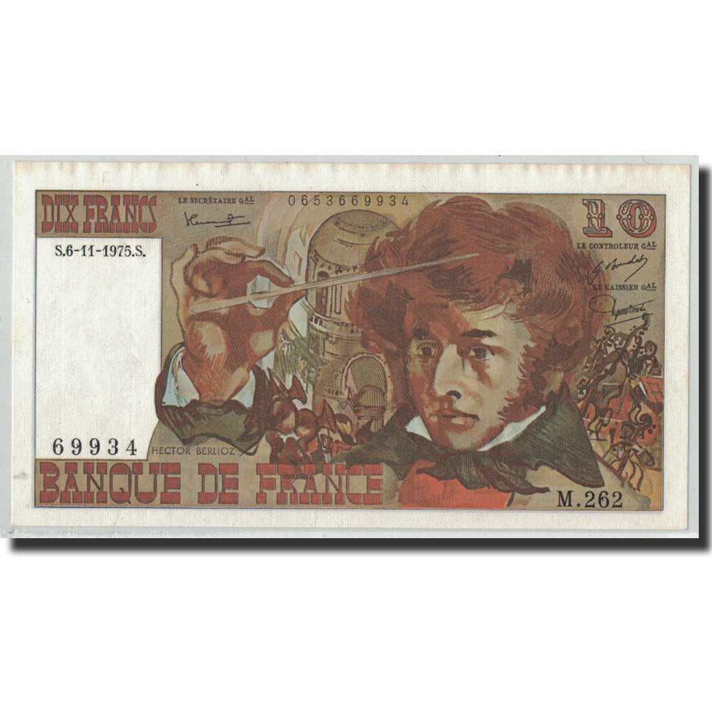 Francia, 10 Francs Berlioz, 1975-11-06, SC, Fayette:63.14, KM:150b