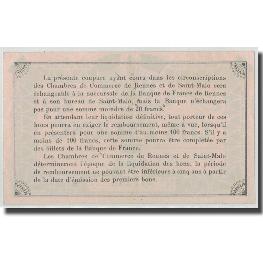 Frankreich, Rennes et Saint-Malo, 1 Franc, 1915, UNZ-, Pirot:105-3