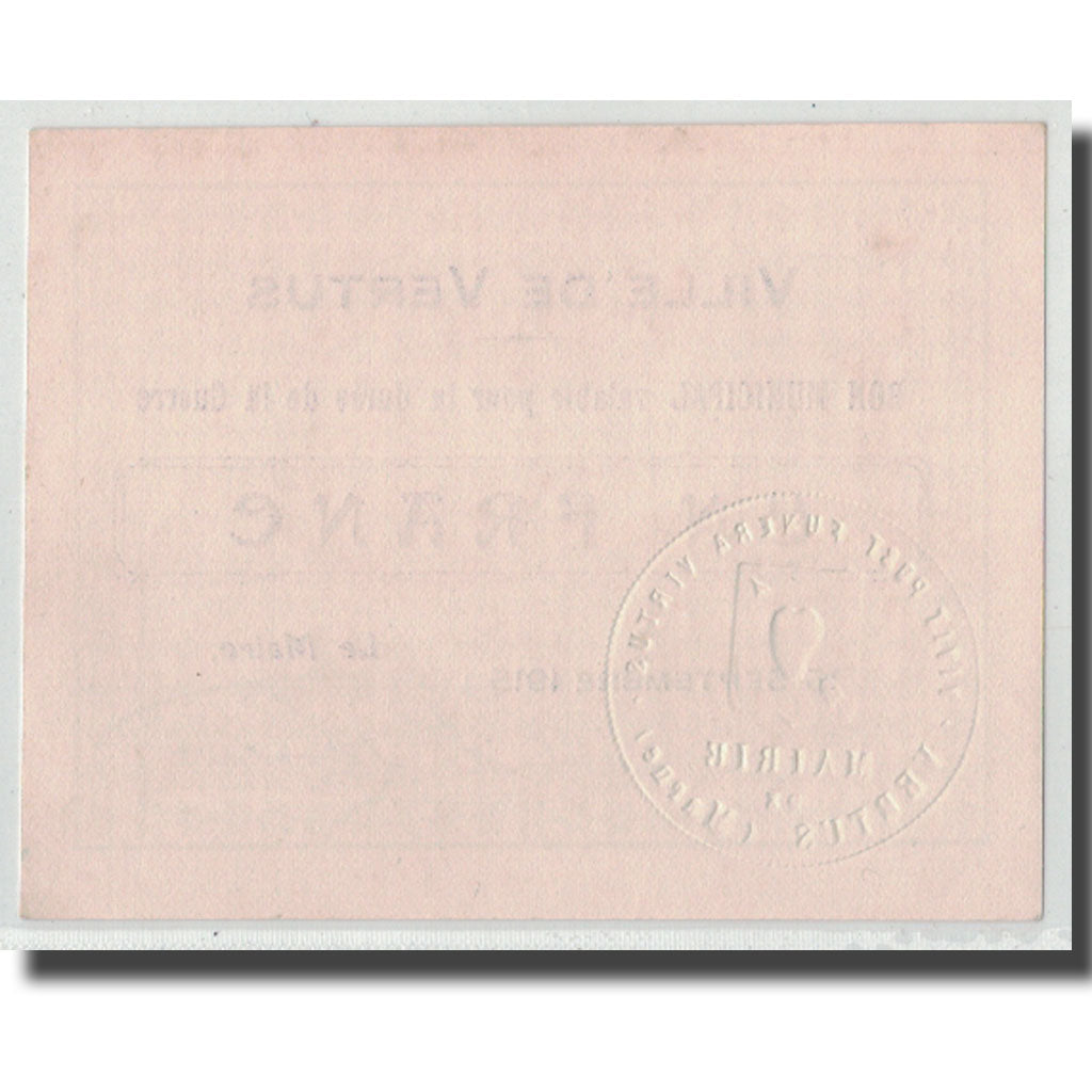 Frankreich, Vertus, 1 Franc, 1915, UNZ-, Pirot:51-52