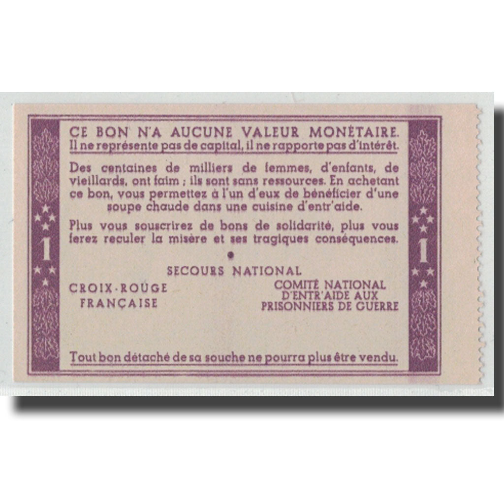 France, Bon de Solidarité, 1 Franc, SPL