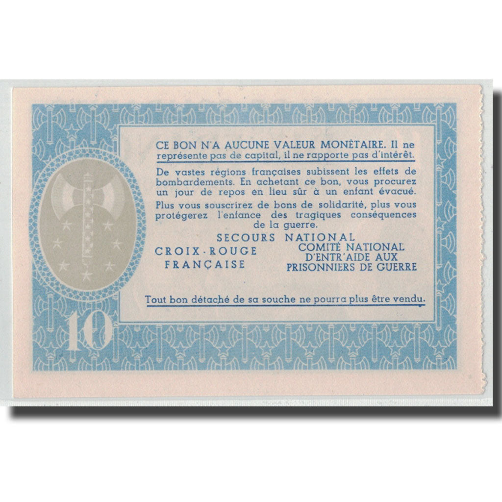 Frankreich, Bon de Solidarité, 10 Francs, UNZ-
