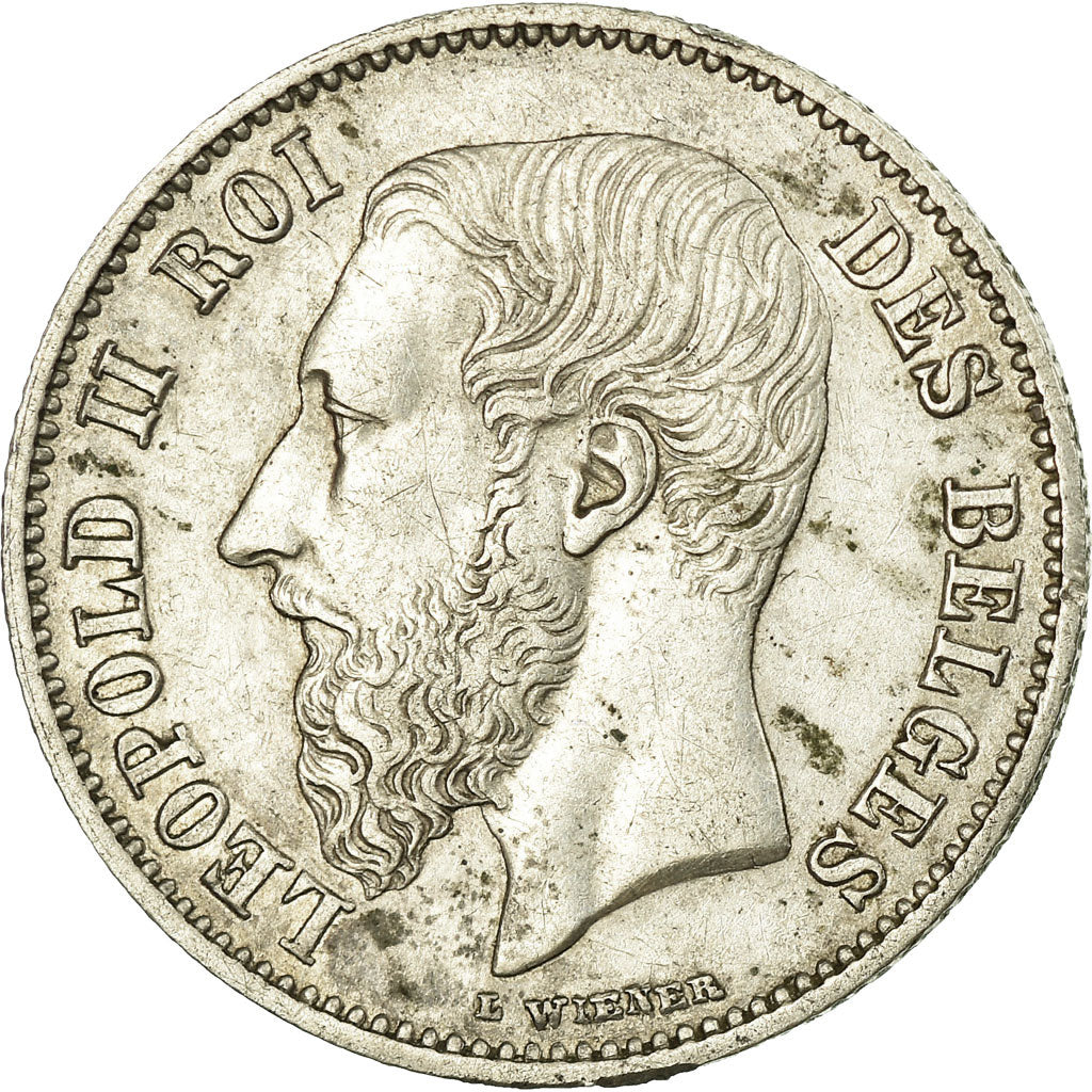 Belgium, Leopold II, 50 Centimes, 1866, Silver, AU(55-58)