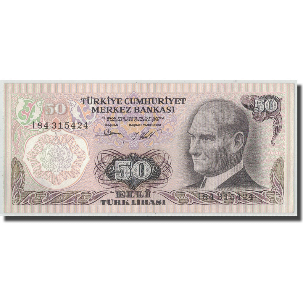 Banknote, Turkey, 50 Lira, L.1970, KM:188, UNC(63)