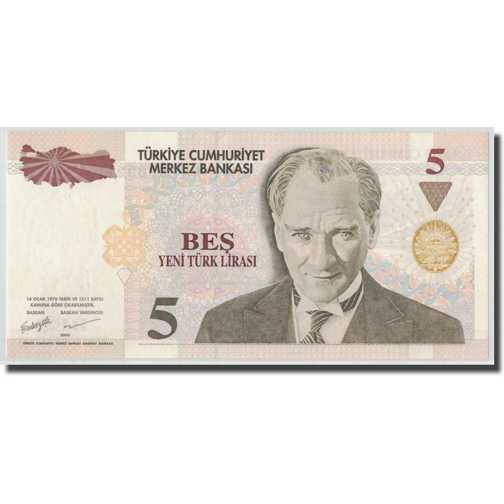 Banknote, Turkey, 5 New Lira, 2005, KM:217, UNC(65-70)