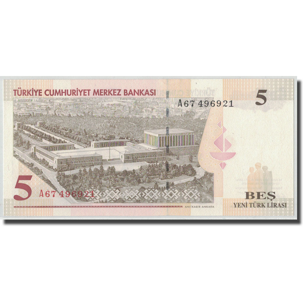 Banknote, Turkey, 5 New Lira, 2005, KM:217, UNC(65-70)