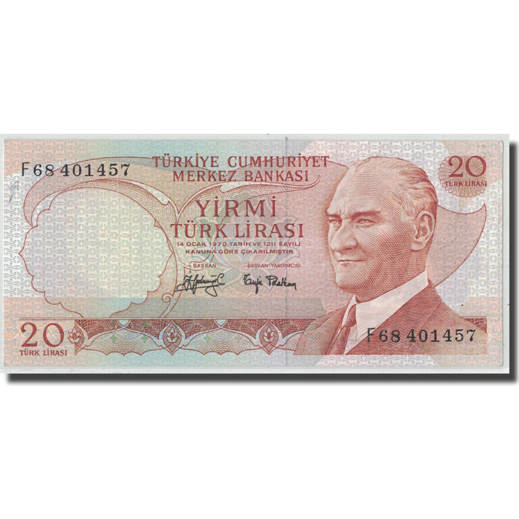 Banknote, Turkey, 20 Lira, L.1970 (1974), 1970-01-26, KM:187a, UNC(63)
