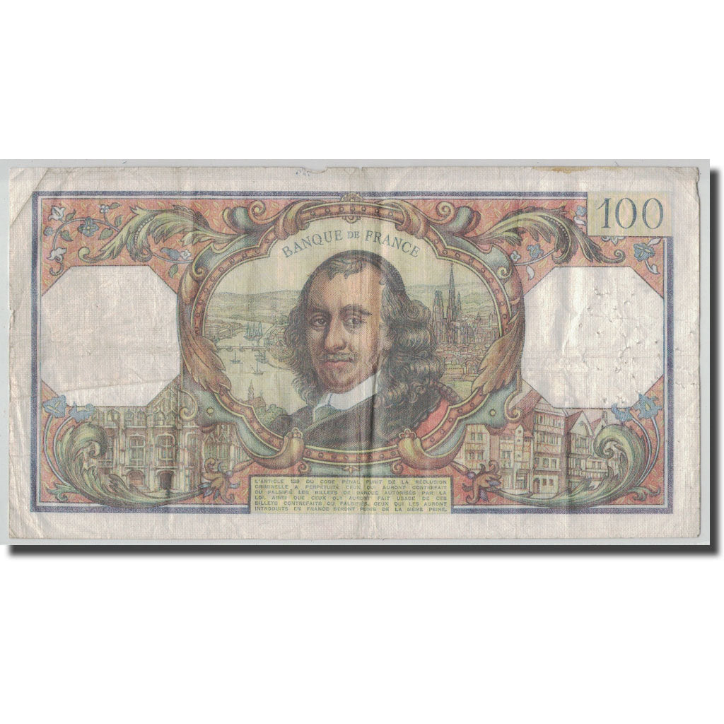 France, 100 Francs Corneille, 1976-06-03, VF(20-25), Fayette:65.53, KM:149f