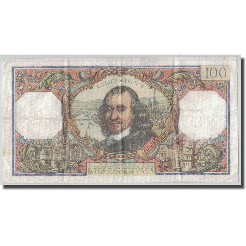 France, 100 Francs Corneille, 1976-03-04, VF(30-35), Fayette:65.52, KM:149f