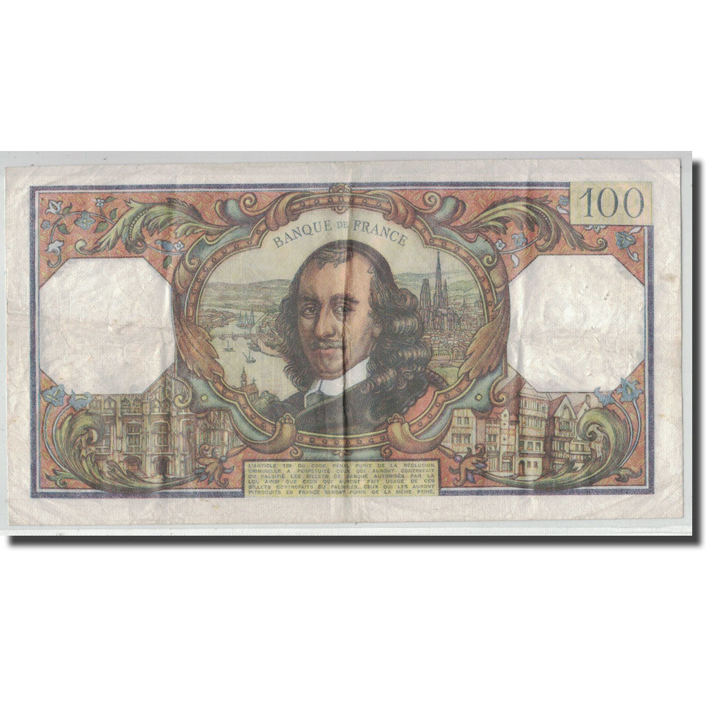 France, 100 Francs Corneille, 1975-02-06, VF(30-35), Fayette:65.48, KM:149e