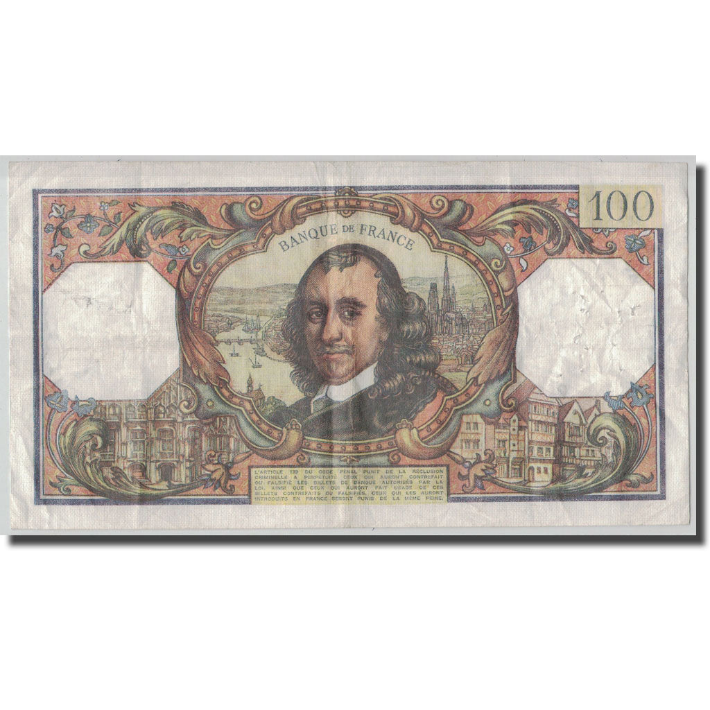 Francia, 100 Francs Corneille, 1974-07-04, MB+, Fayette:65.46, KM:149d