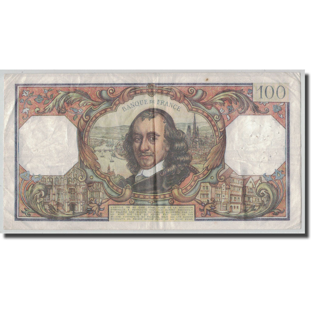 France, 100 Francs Corneille, 1972-01-06, VF(20-25), Fayette:65.38, KM:149d
