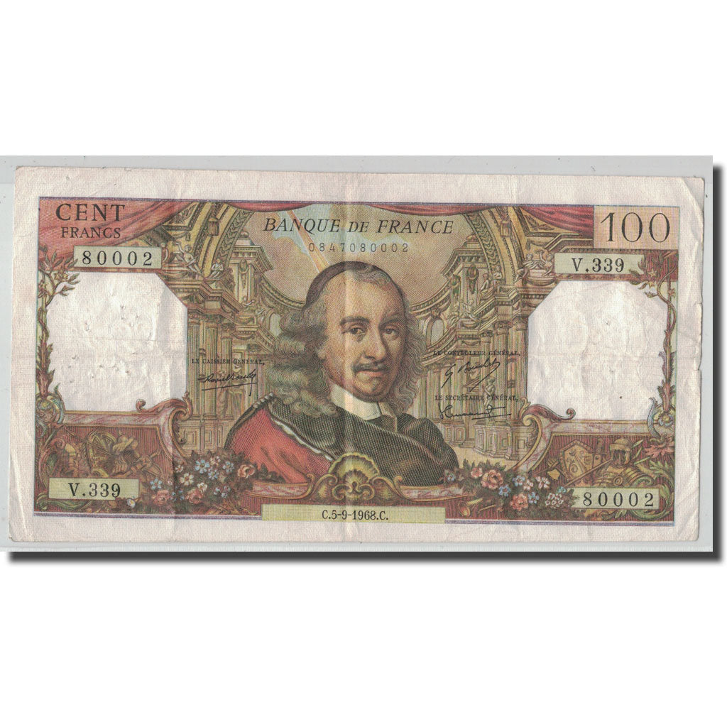 Frankrijk, 100 Francs Corneille, 1968-09-05, TB, Fayette:65.23, KM:149c