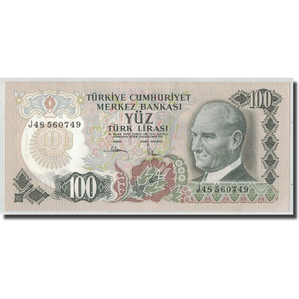 Billete, 100 Lira, L.1970, Turquía, 1970-01-14, KM:189a, SC