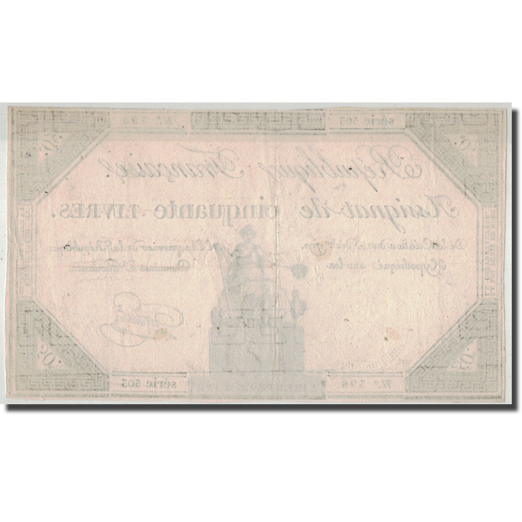 France, 50 Livres, 1792, Goutallier, 1792-12-14, EF(40-45), KM:A72, Lafaurie:164