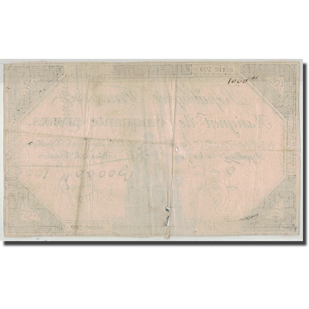 France, 50 Livres, 1792, Louvet, 1792-12-14, TB+, KM:A72, Lafaurie:164