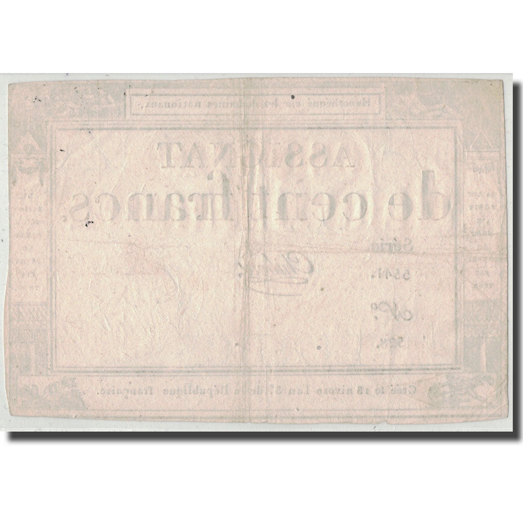 France, 100 Francs, 1795, Chibout, 7.1.1795, VF(30-35), KM:A78, Lafaurie:173