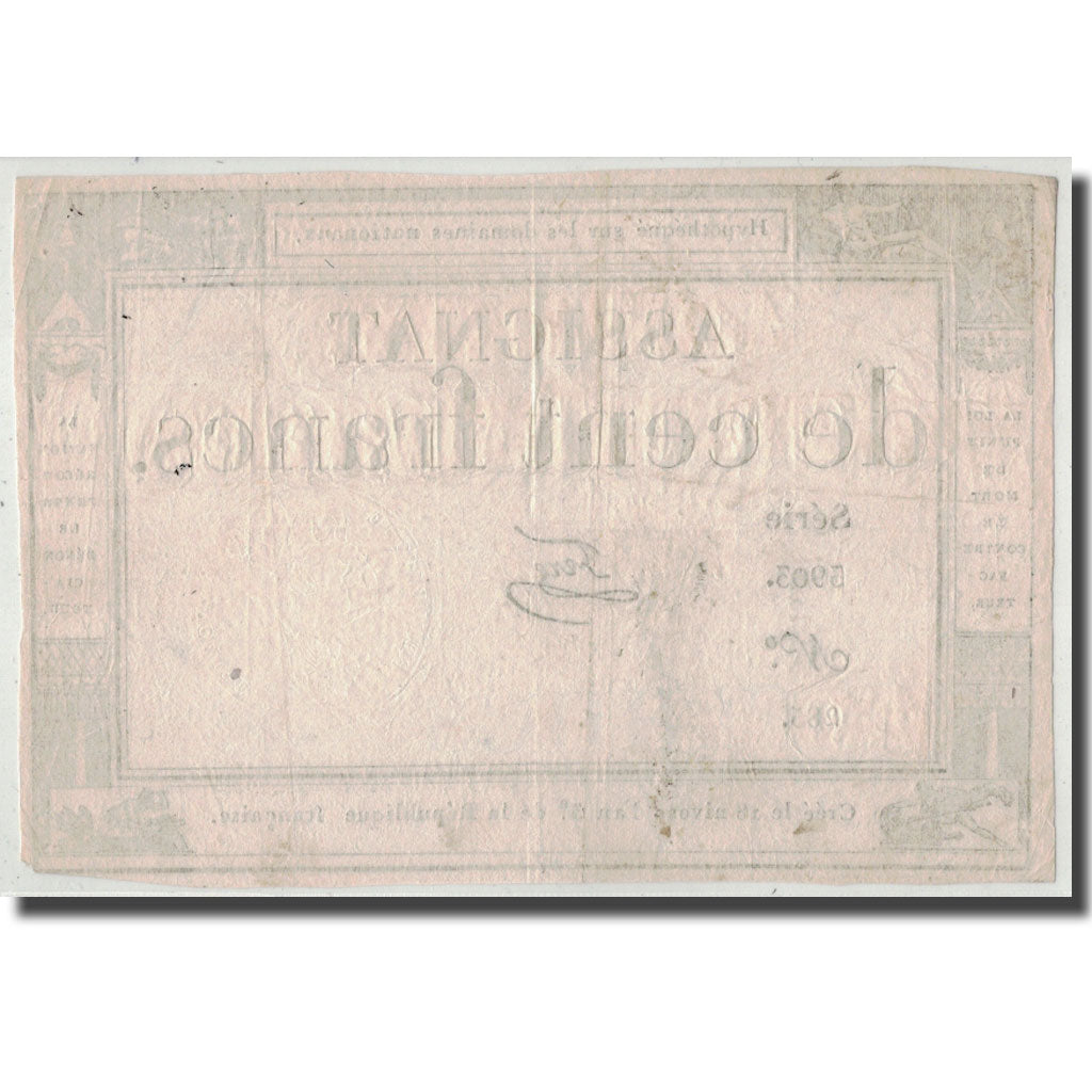 Francia, 100 Francs, 1795, Ferz, 7.1.1795, MB+, KM:A78, Lafaurie:173