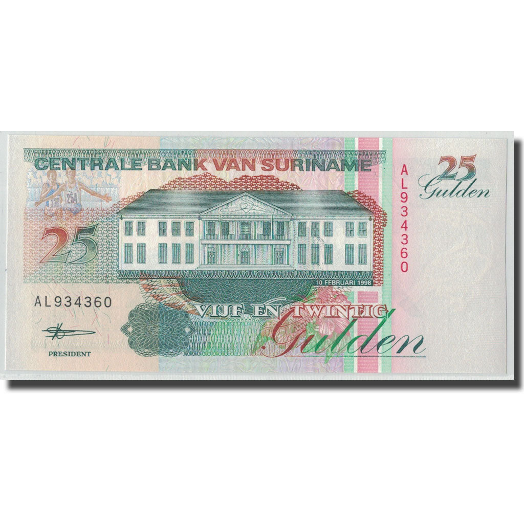 Banknote, Surinam, 25 Gulden, 1998, 1998-02-10, KM:138d, UNC(63)