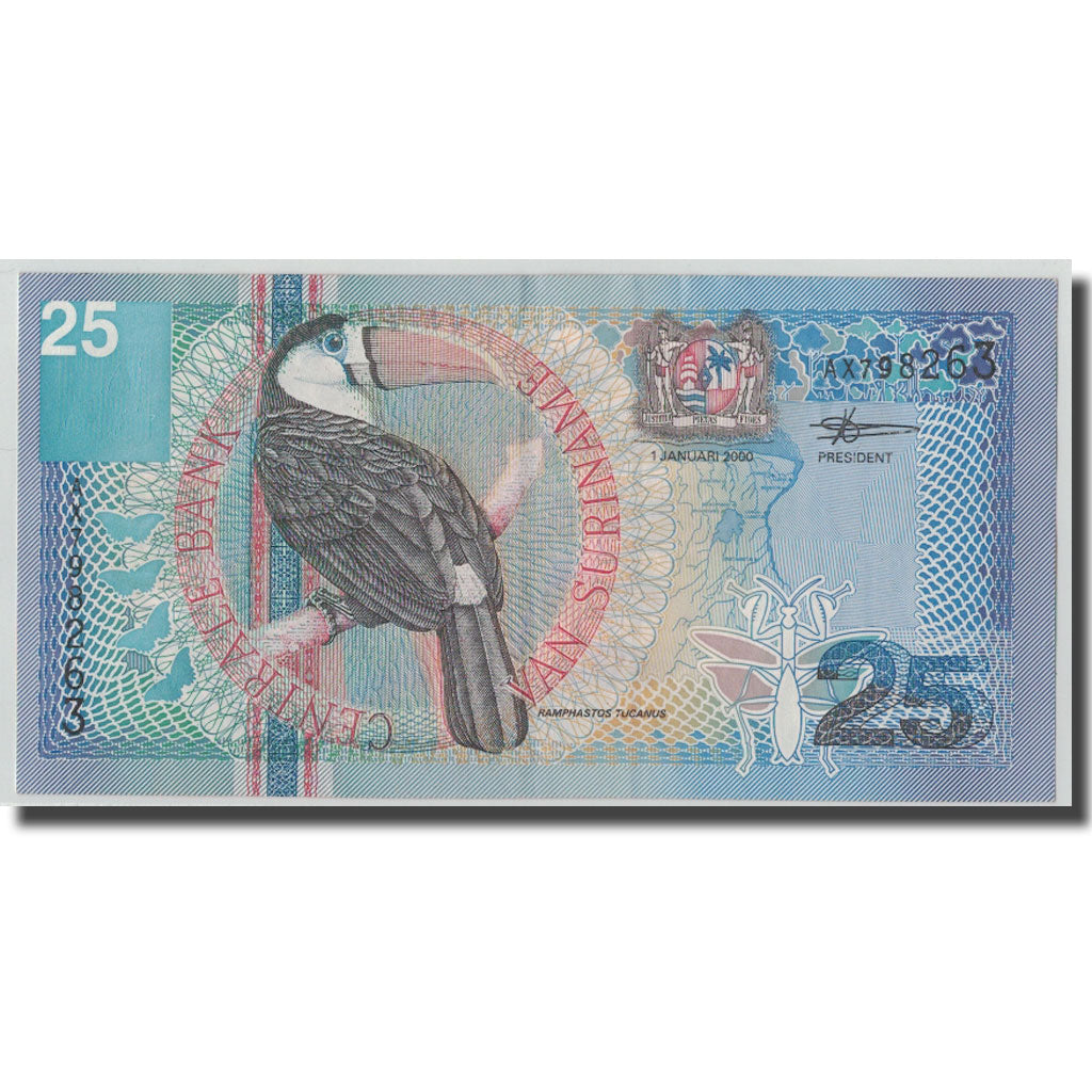 Banknot, Surinam, 25 Gulden, 2000, 2000-01-01, KM:148, VF(30-35)
