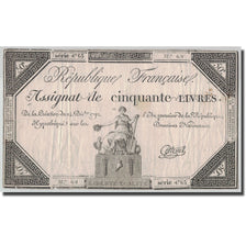 Frankreich, 50 Livres, 1792, Cottenel, 1792-12-14, S, KM:A72, Lafaurie:164
