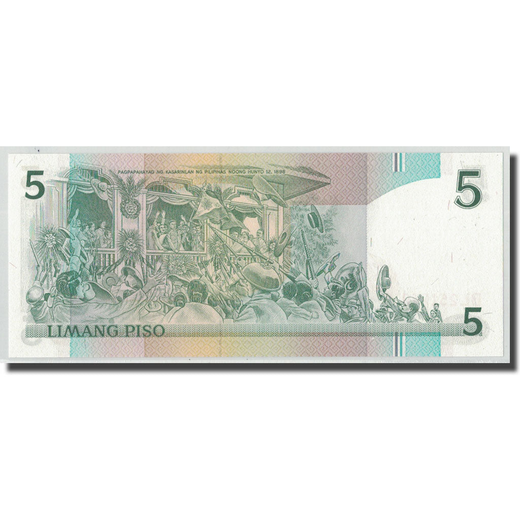 Biljet, Fillipijnen, 5 Piso, KM:180, NIEUW