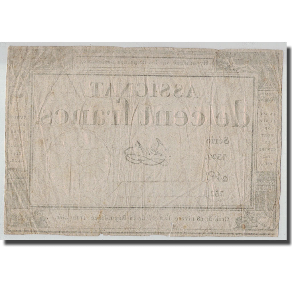 Francja, 100 Francs, 1795, Bert, 1795-01-07, VF(30-35), KM:A78, Lafaurie:173