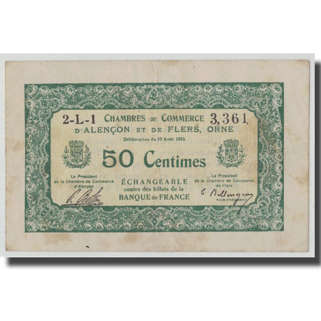 Frankreich, Alençon et Flers, 50 Centimes, 1915, SS, Pirot:6-16