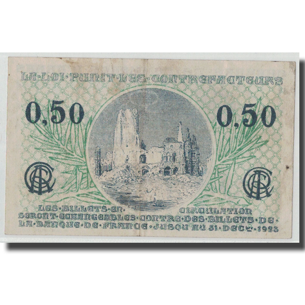 France, Arras, 50 Centimes, EF(40-45), Pirot:13-4