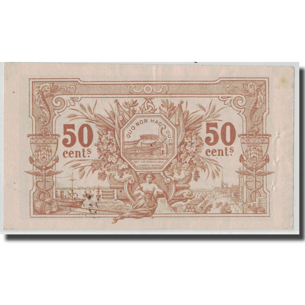 France, Bordeaux, 50 Centimes, 1914, AU(50-53), Pirot:30-1