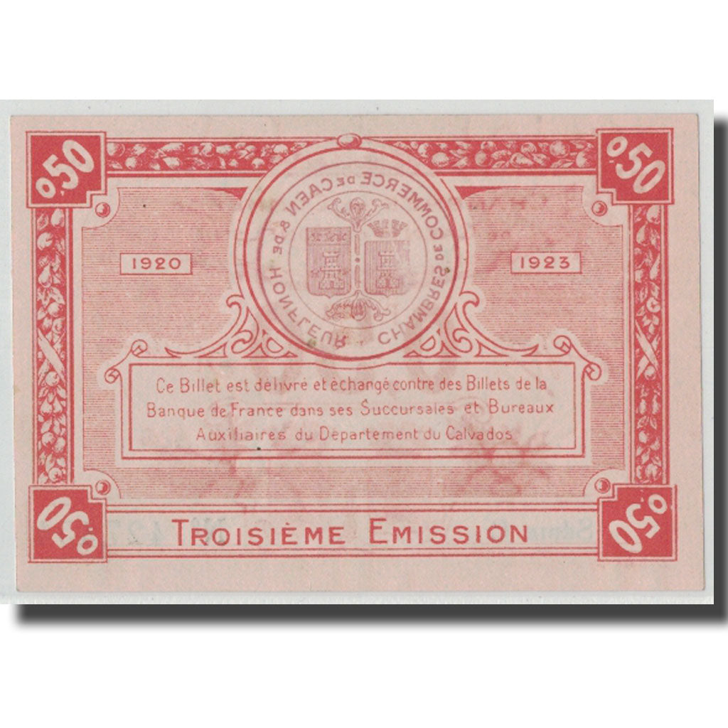 Frankreich, Caen et Honfleur, 50 Centimes, 1920, UNZ, Pirot:34-16