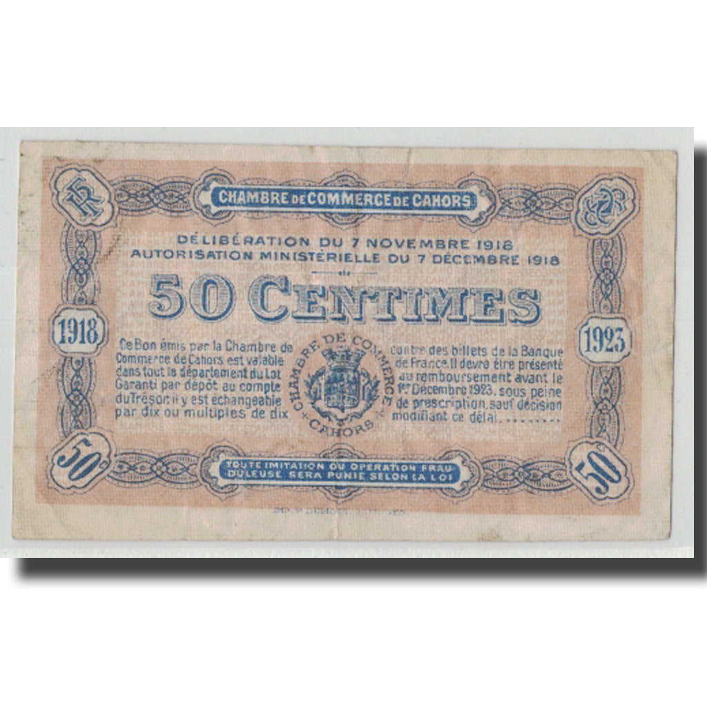 Frankrijk, Cahors, 50 Centimes, 1918, TB+, Pirot:35-21
