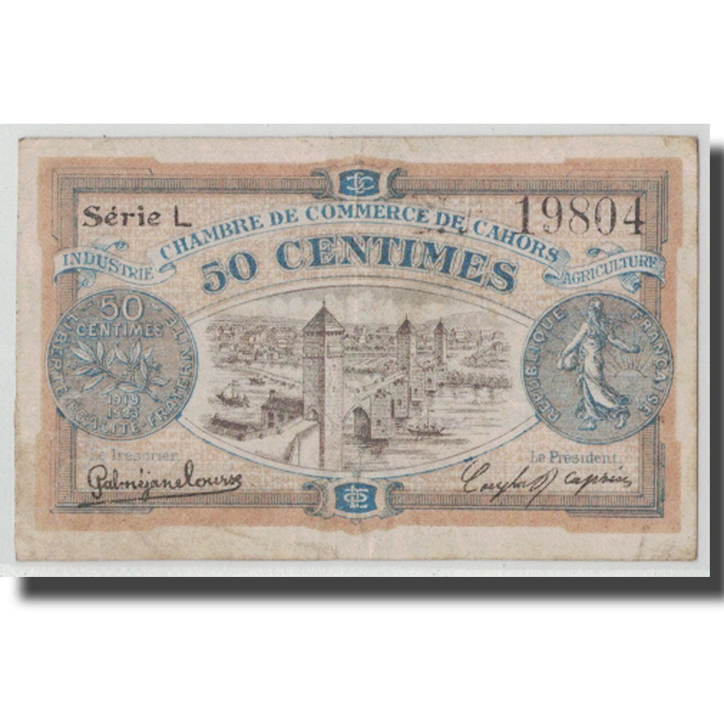 Frankreich, Cahors, 50 Centimes, 1919, S+, Pirot:35-23
