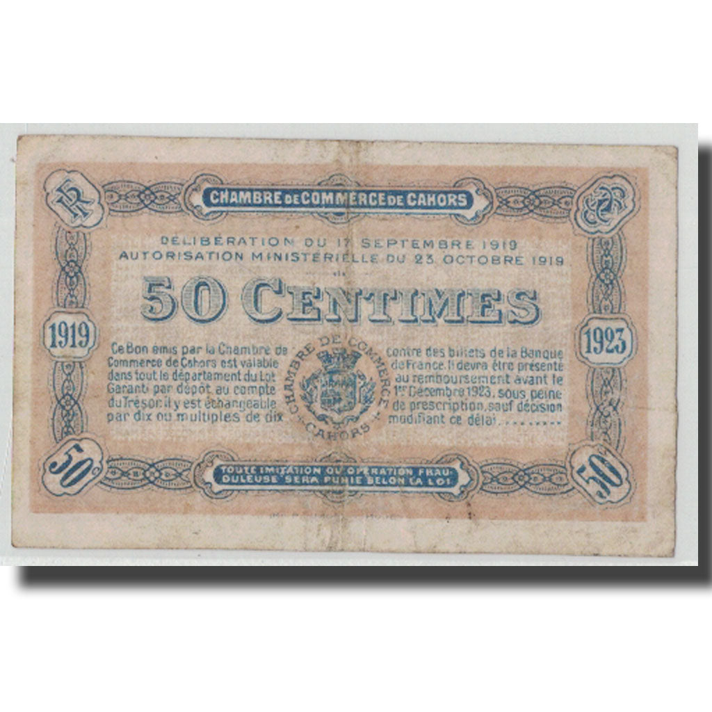 Frankreich, Cahors, 50 Centimes, 1919, S+, Pirot:35-23
