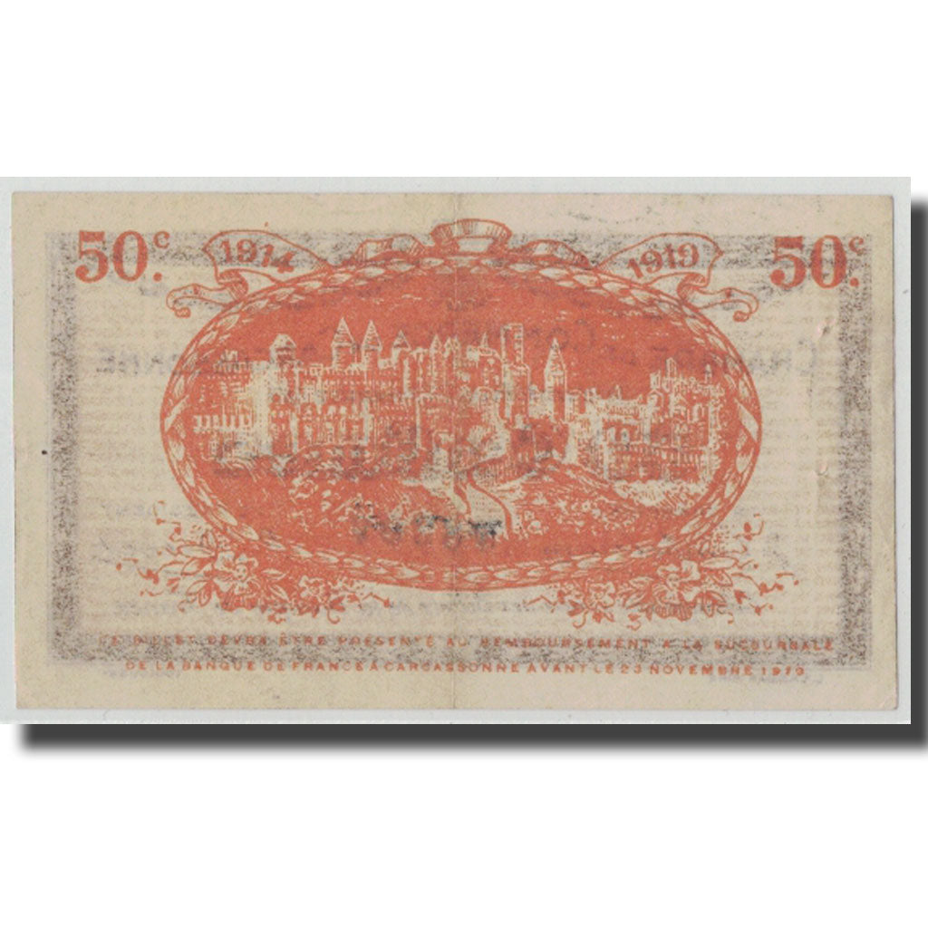 Frankreich, Carcassonne, 50 Centimes, 1914, VZ, Pirot:38-1