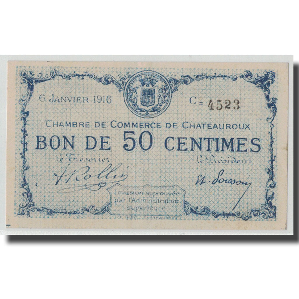 Frankreich, Chateauroux, 50 Centimes, 1916, VZ+, Pirot:46-16