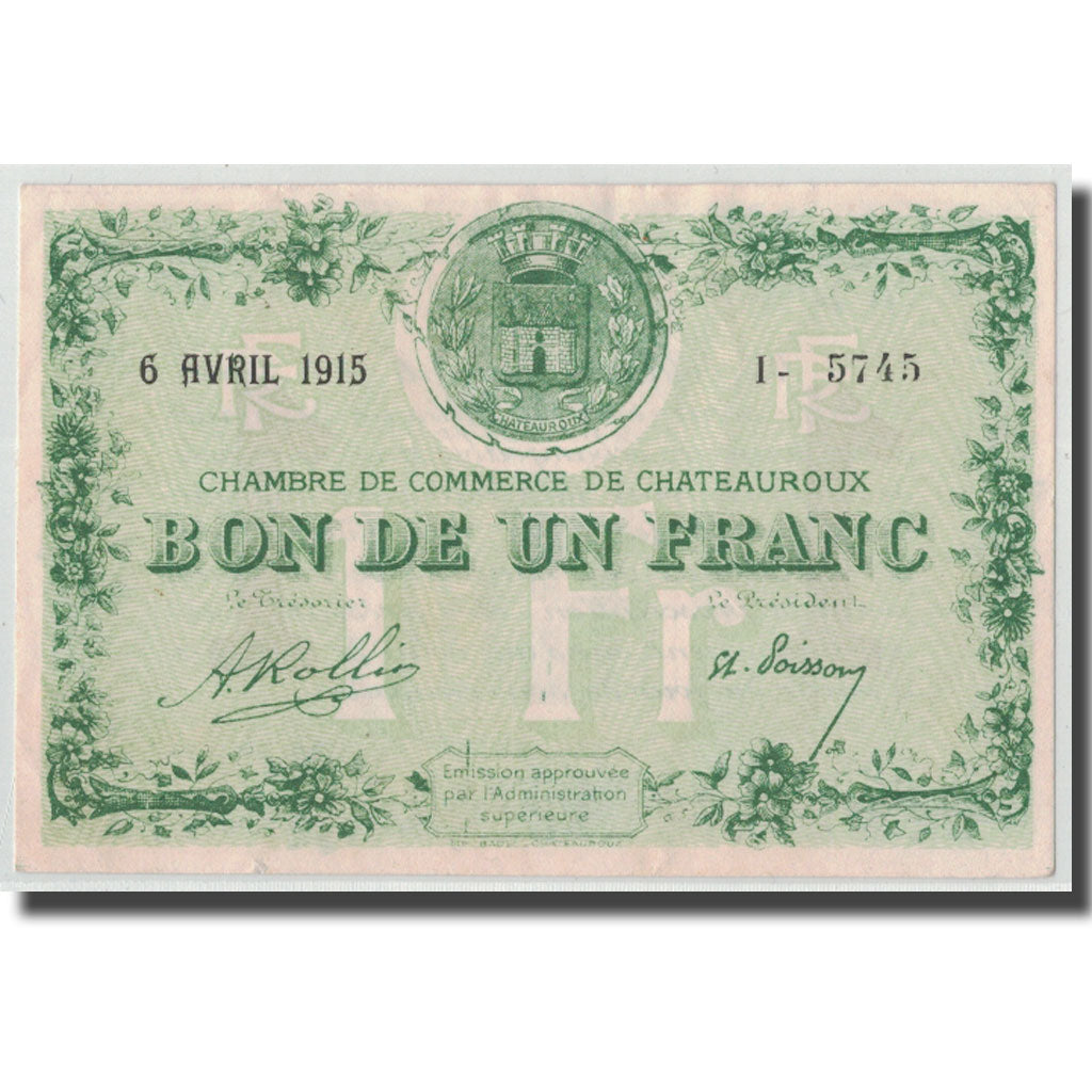 Frankrijk, Chateauroux, 1 Franc, 1915, SPL, Pirot:46-2