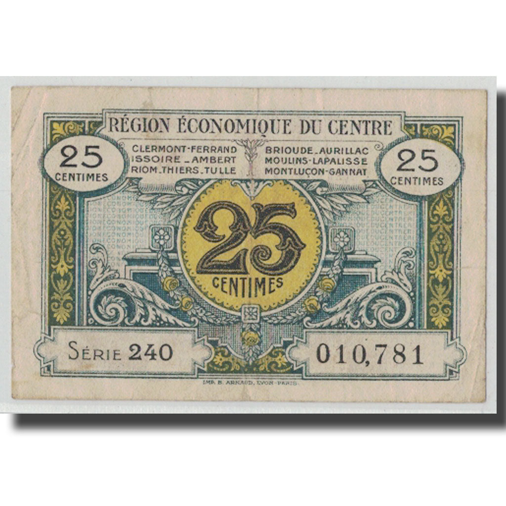 Frankrijk, Région centre, 25 Centimes, TB+, Pirot:40-1