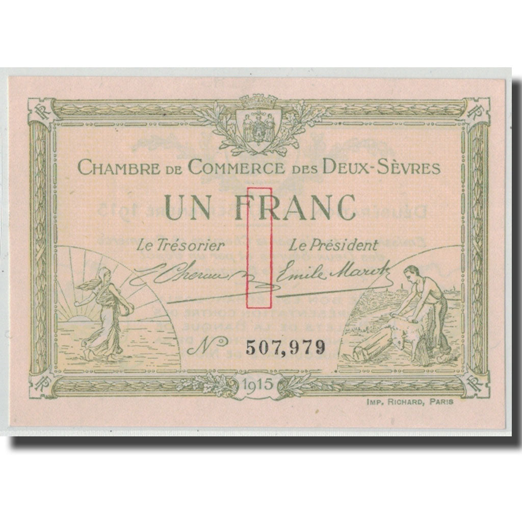 Frankreich, Deux-Sèvres, 1 Franc, 1915, UNZ, Pirot:93-3