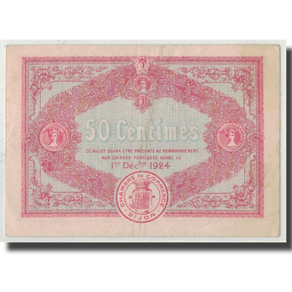France, Dijon, 50 Centimes, 1919, EF(40-45), Pirot:53-17