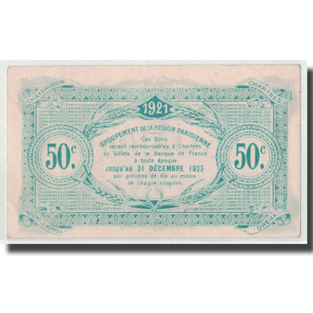 Francia, Eure et loir, 50 Centimes, 1921, SC, Pirot:45-11
