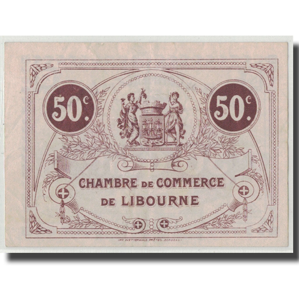 Frankrijk, Libourne, 50 Centimes, 1920, TTB, Pirot:72-29