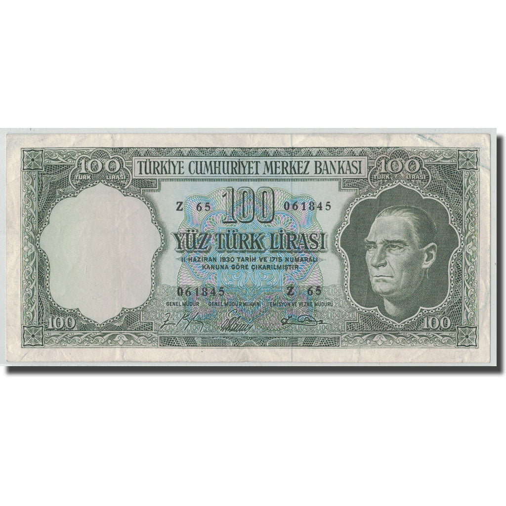 Banknote, Turkey, 100 Lira, L.1930, 1964.10.01, KM:177a, EF(40-45)